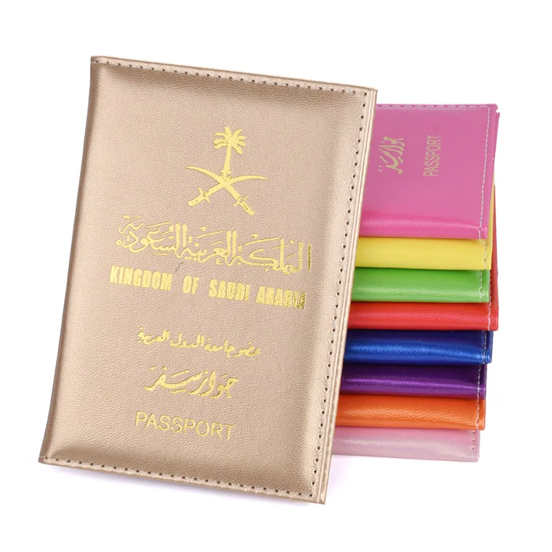 Men Saudi Arabia Passport Cover Pu Leather Passport Case Wallets Men
