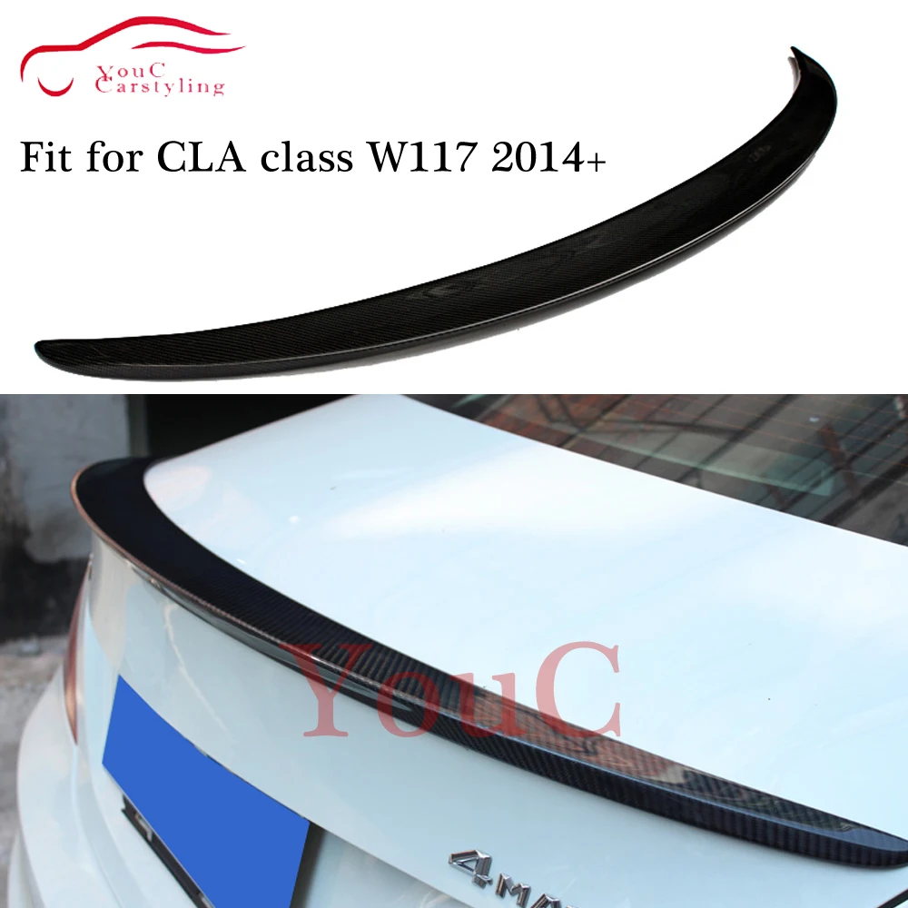 W117 AMG стиль углеродное волокно задний спойлер крыло для Mercedes CLA C117 4 дверь седан 2014