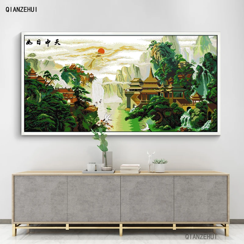 

QIANZEHUI,Needlework,DIY Like the sun at high noon Cross stitch,Sets For Embroidery kits Cross-Stitching,Wall Home Decro
