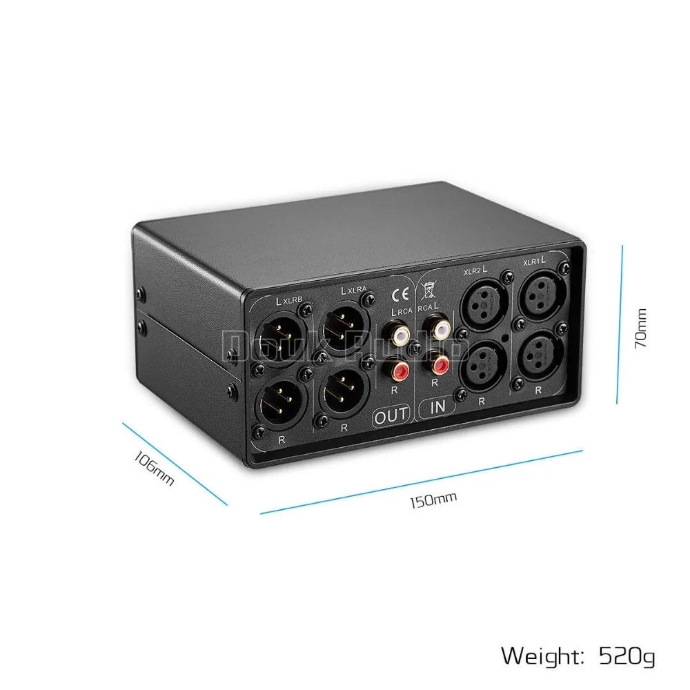 3-в-3-OUT XLR сбалансированный/RCA стерео аудио конвертер Распределительная коробка Пассивный предусилитель для дома