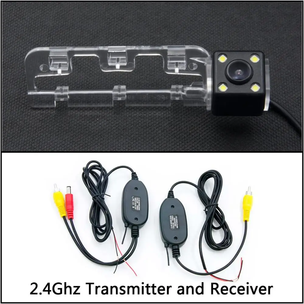 Camera With Wireless 4 LED light Rear View Camera For Honda Civic 2005 2006 2007-2011 Car HD Reverse Backup Night Vision Camera Parking Monitor - Color Name: Camera With Wireless