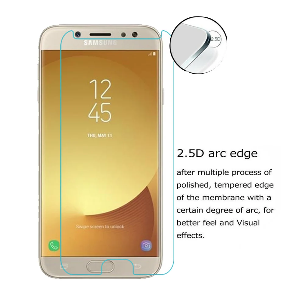 Для Samsung Galaxy J7 Pro J730G J730F 2017 0 3 мм 2.5D Защитная пленка для экрана из закаленного