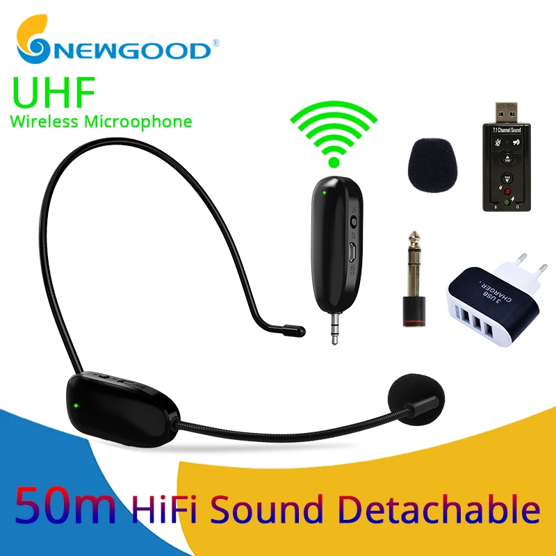 Microphones UHF Wireless Microphone For Speech Voice Amplifier Wireless Mic For Loudspeaker Teaching Meeting Guide Mic For PC (1)