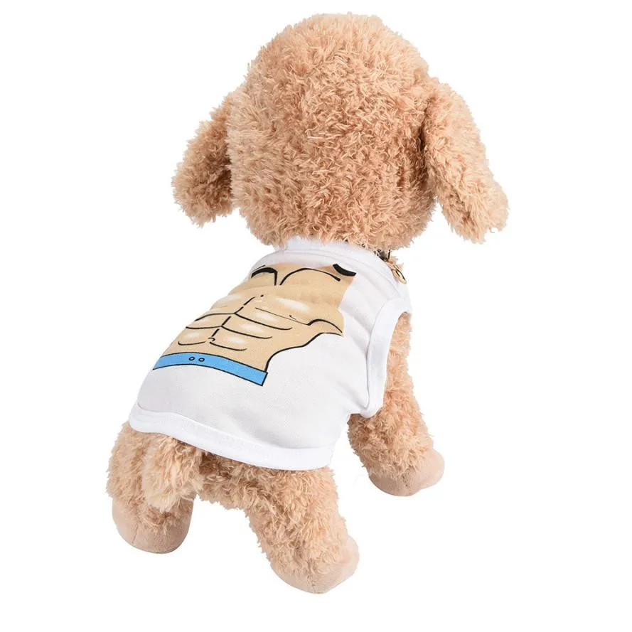 

2018 Fashion Pet Puppy Small Dog Cat Pet Print Clothes Muscle Printing Apparel Vest Clothes Spring/Autumn pets dog vests #GAI