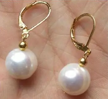 

LUXURIOUS 11-12 MM SOUTH SEA WHITE NATURAL PEARL DANGLE EARRING