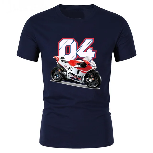 

brand Man T-shirt Andrea Dovizioso 04 Motorcycle print Men's Tshirt Sturdy Muscle Basic fit Mens t shirt youth homme tops Tee