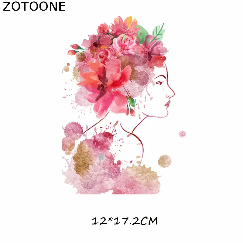 Нашивка ZOTOONE с цветами бабочками девушками термонаклейка для одежды футболок
