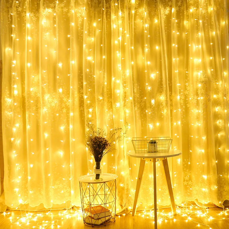 304 светодиодный фея Шторы свет шнура для Рождественский Свадебная вечеринка подключаемых декоративное освещение для занавесок строки