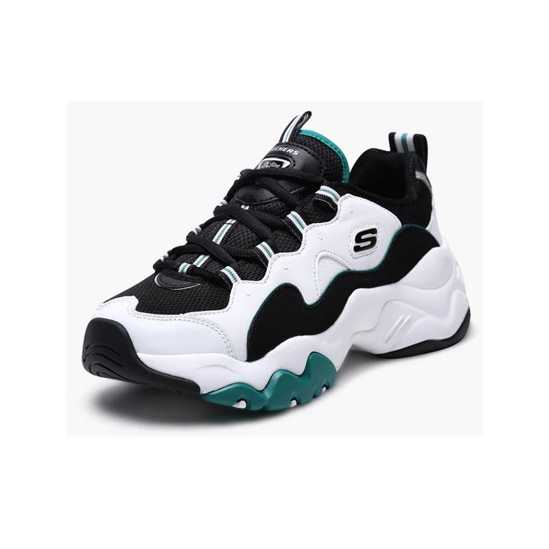 Женские кроссовки на платформе Skechers D'lites белые и зеленые повседневные высоком