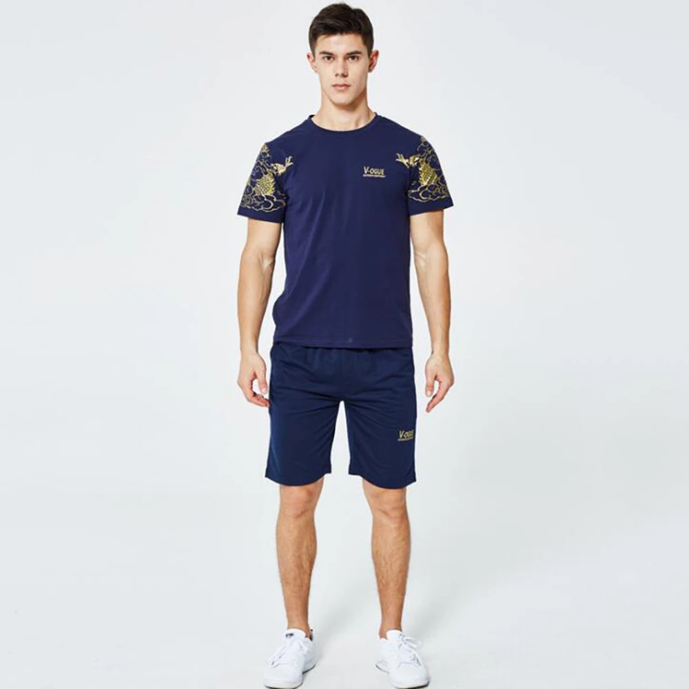 80% OFF Fashion Streetwear Sportsuit and Tee Shirt Set Mens T Shirt Shorts + Short Pants Men Summer Tracksuit Men Casual vetement homme