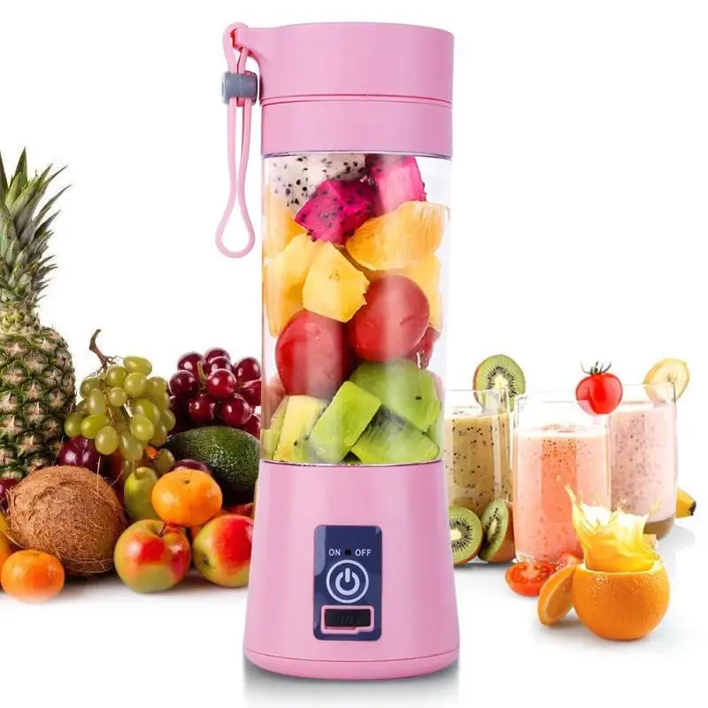 

380ML Portable Blender Juicer Cup Bottle USB Electric Fruit Citrus Lemon Juicer Blender Juice Machine 2/4/6 Blades 33#
