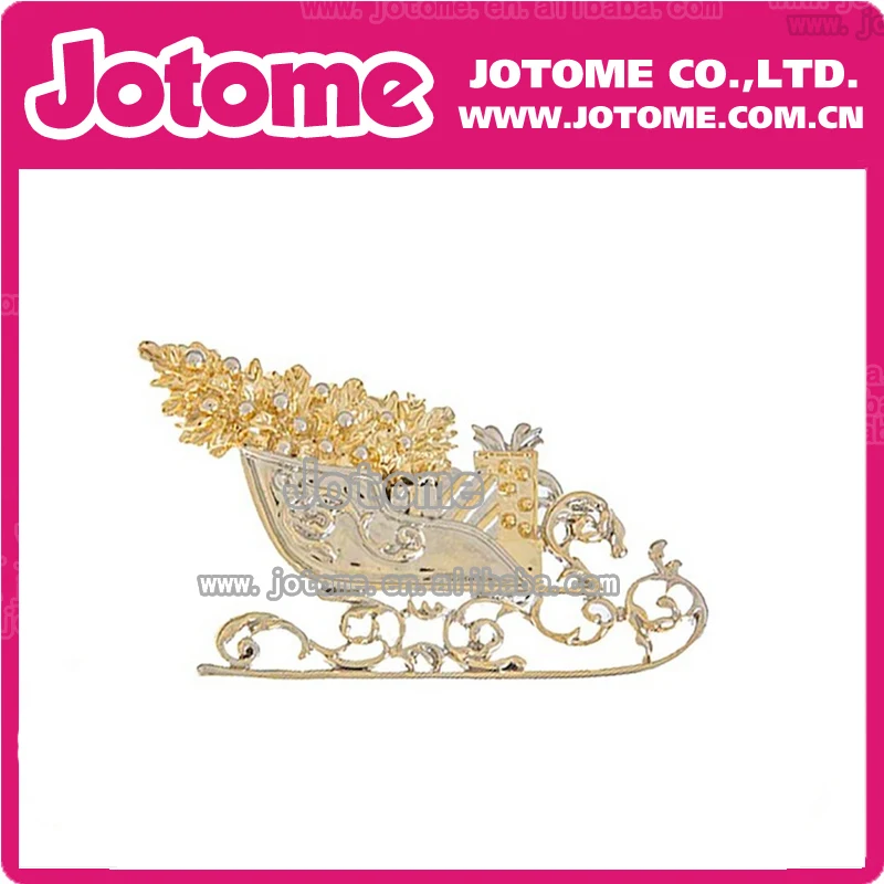 

Новый дизайн 100 шт./лот 55 мм Рождественская элегантная эмалированная брошь в виде Санты на санях броши-булавки