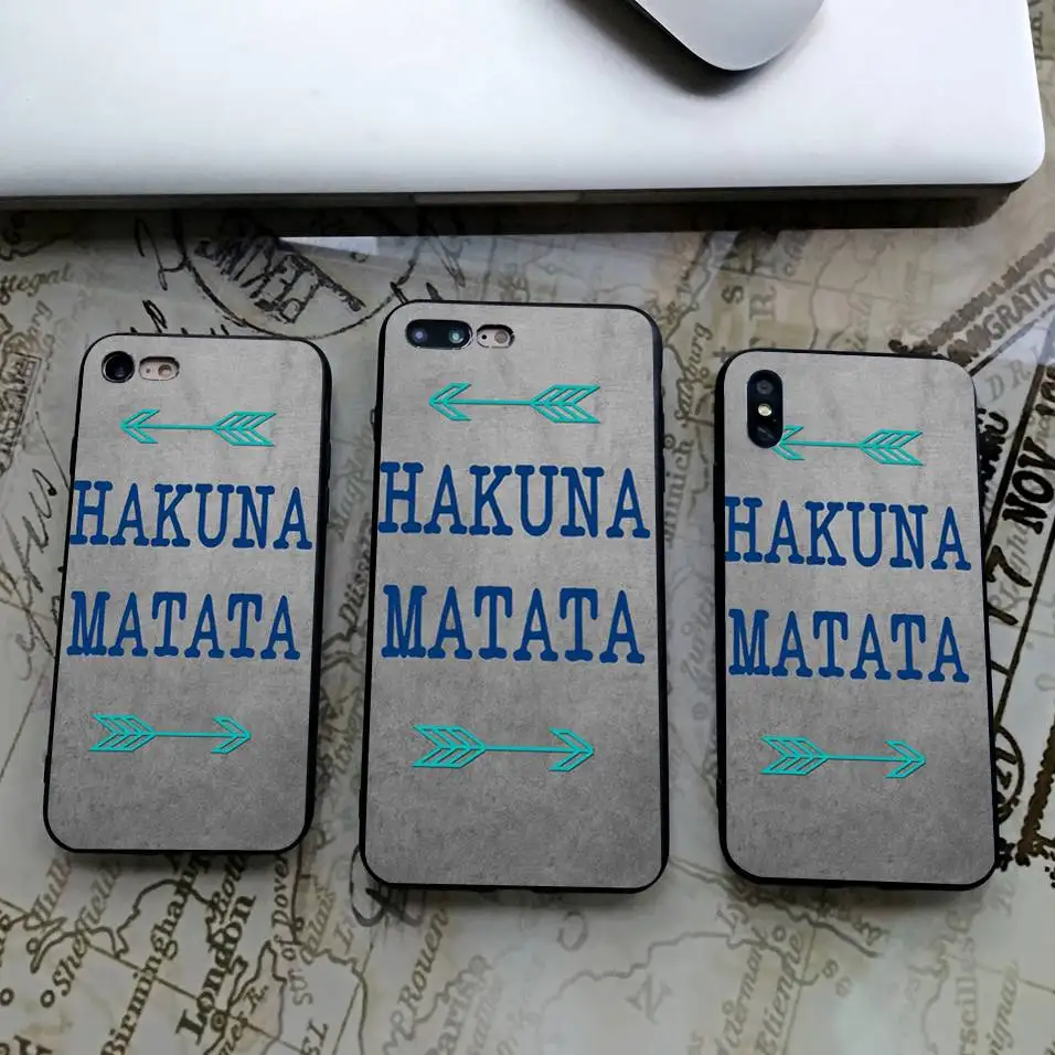 Hakuna Matata Король Лев черный мягкий силиконовый чехол для телефона для iPhone X 11 Pro 5S XR XS Max 6 6S 7 8 Plus чехол Fundas Capinha Coque