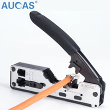 AUCAS Multifunction Network tool Crimper Stapler type Cat7 Cat6 Cat5 Cable Crimping for RJ45 Connector LAN Cable Crimper noyafa nf 5007 lan network tool kit cat6 cat5 rj45 crimper crimping tool set network cable crimping pliers