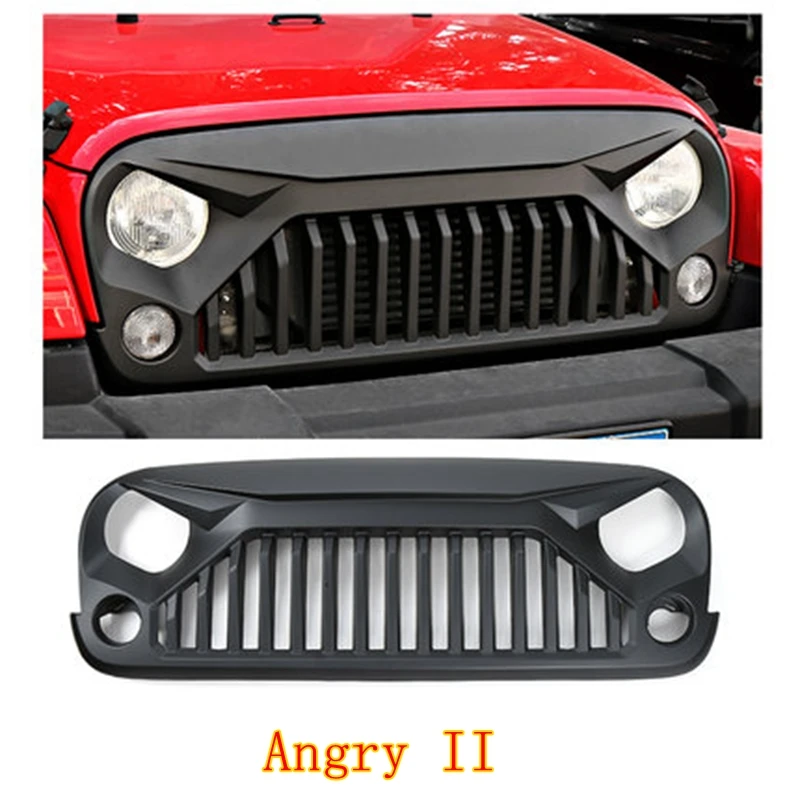 

MONTFORD For Jeep Wrangler JK 2007-2015 ABS Plastic Unpainted Black Color Front Racing Grill Mesh Grille Trim Cover 1Pcs