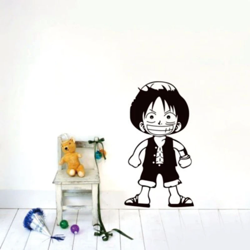 One-Piece-Luffy-WallDecal-comics and animation Sticker Logo Decal  Vinyl Wall Decals Pegatina Quadro Parede Decor Mural  Sticker