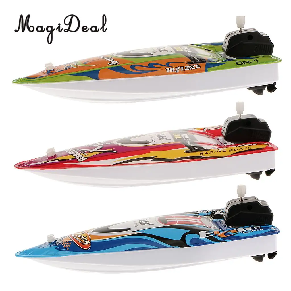 MagiDeal High Quality Kid Plastic Children Inflatable Wind Up Speedboat Boat Pool Bath Toy for Kid Birthday Gift Classic Toys