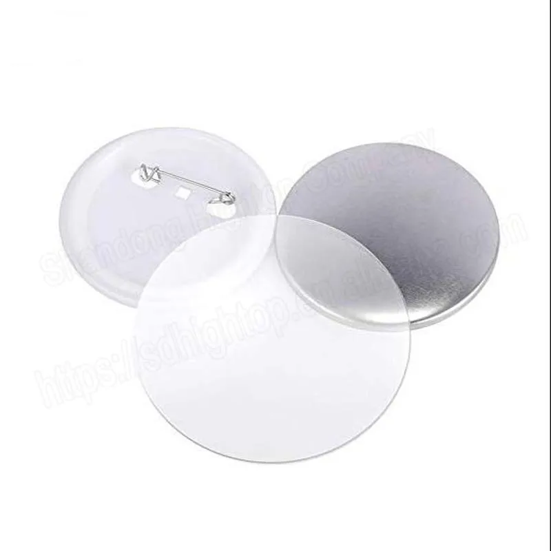 

100Pcs/set 58MM Plastic Blank Badge Pin Button Parts Supplies for Clothes Badge Button DIY Crafts Materials