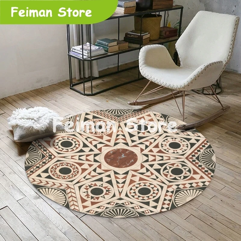 Morocco Round Carpets For Living Room Baby Crawling Geometric Turkey Anti-Skid Carpet Home Decor Kids Bedroom Area Rugs | Дом и сад