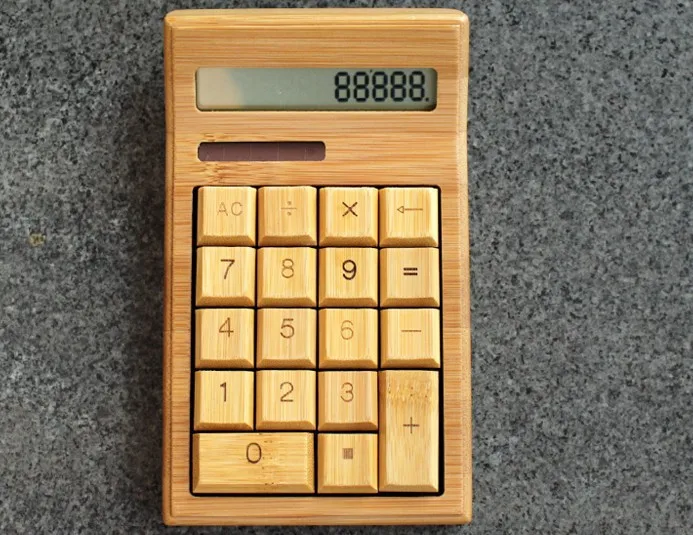 100handmadeCreativeGiftBumpooWoodCalculatorOfficeCalculator
