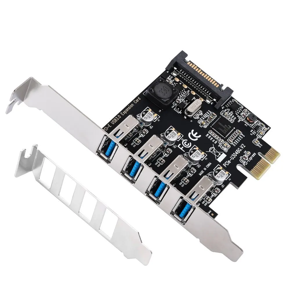 4 порта USB 3,0 для PCI Express карта расширения USB 3,0 PCI-e контроллер концентратор для настольного ПК с 8 см Низкий кронштейн