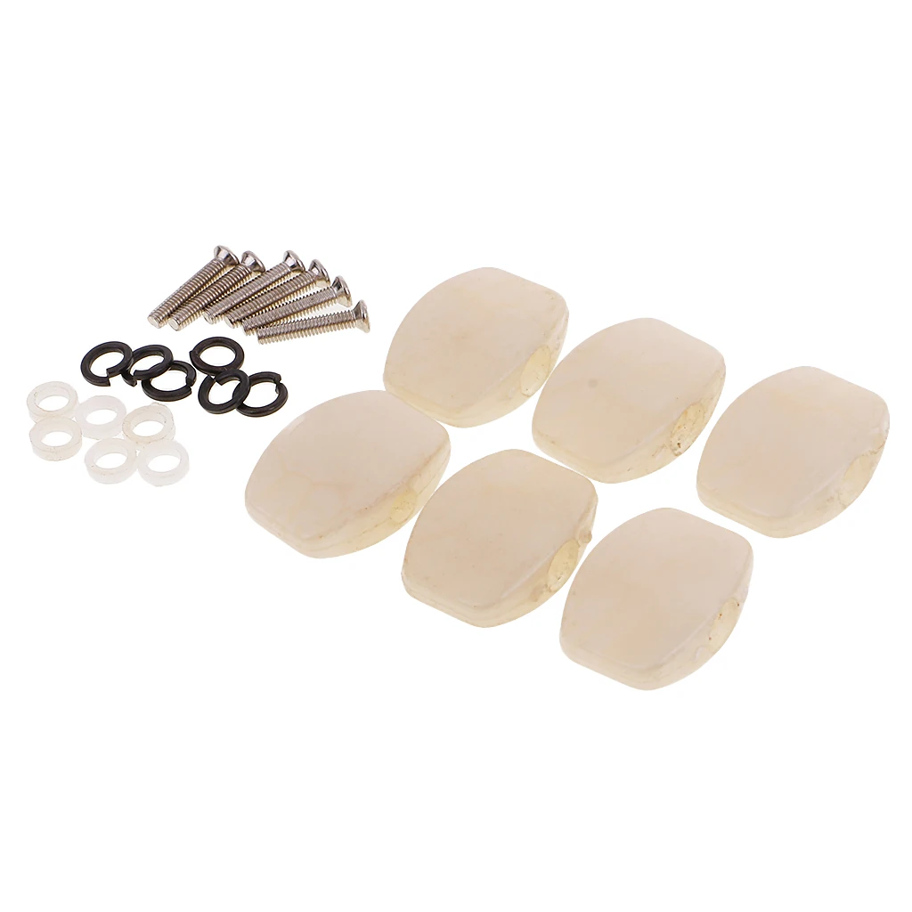 6 Pieces White Pearl Guitar Tuning Pegs Keys Tuners Machine Heads