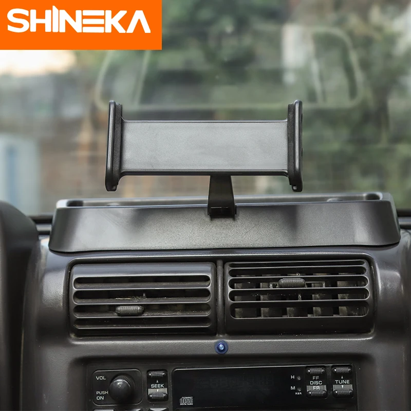 SHINEKA ABS السيارات باد حامل هاتف المحمول دعامة حامل صندوق تخزين ملصقات ل جيب رانجلر TJ 1997-2006
