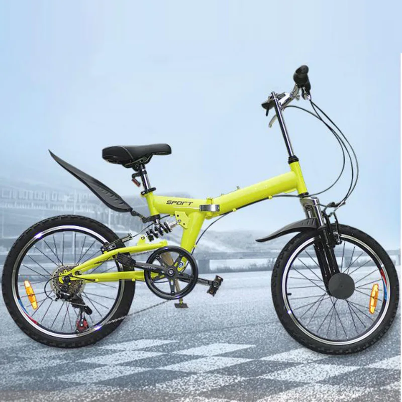 Discount Folding Gift Variable Speed Shock Absorber Bicycle New 20-inch Single-fold Folding Bicycle 1