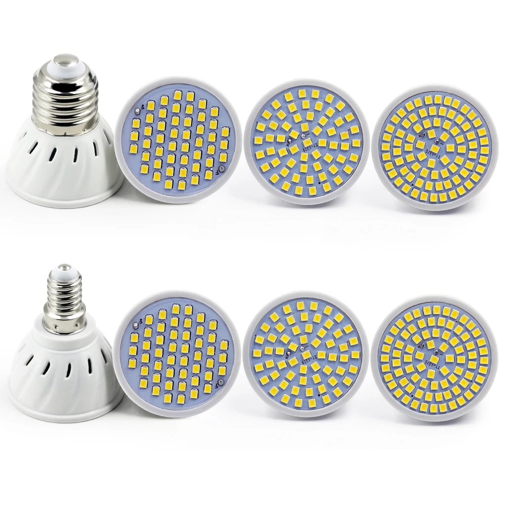 10PCS/Lot Led Lamp E27 E14 GU10 MR16 Led Bulb 220V High Bright Bombillas Lampada LED SMD2835 48 60 80LEDs Lampara For Spotlight