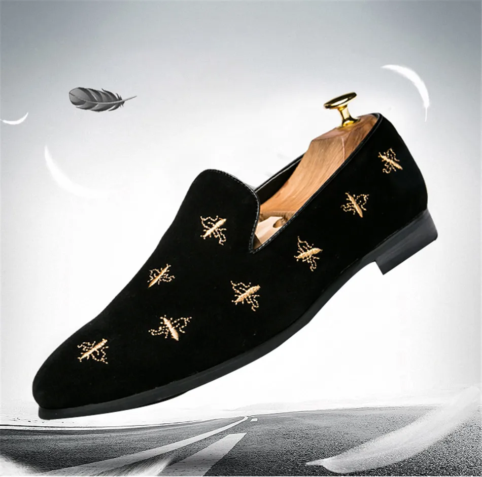 TOSJC бренда для мужчин, замша кожаные лоферы роскошная дизайнерская вышивка Мокасины Повседневное слипоны платья обувь удобные Топ-сайдеры