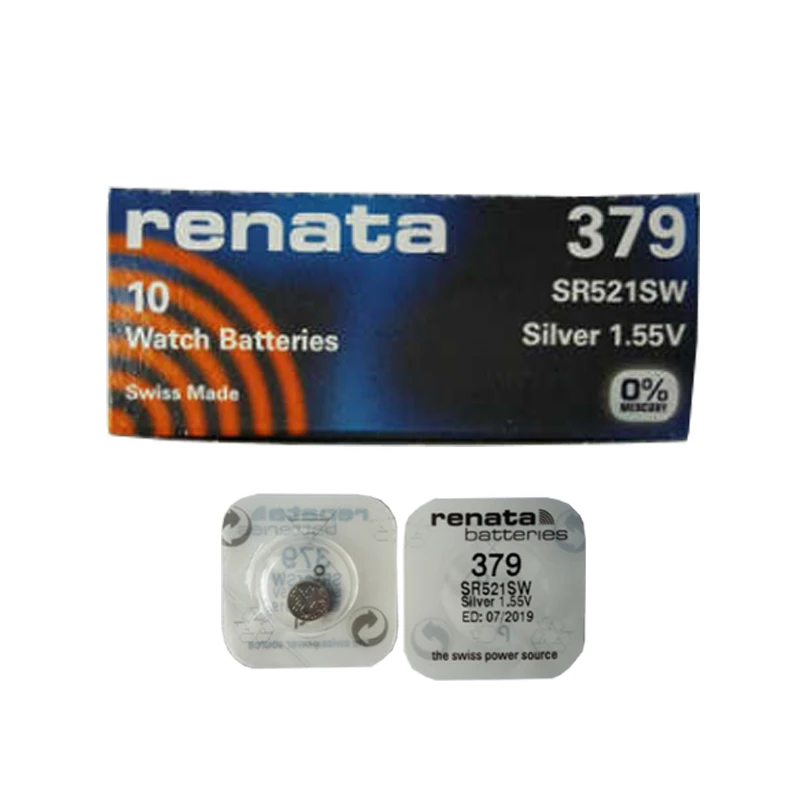 

5Pcs/Lot Renata 379 SR521SW 521 Silver Oxide Watch Battery 1.55V Bottun Cell Batteries