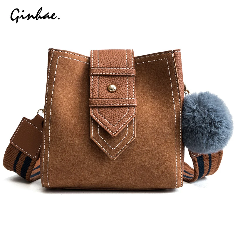Fashion Thread Faux Suede Women Crossbody Bag Famous Brand Designed