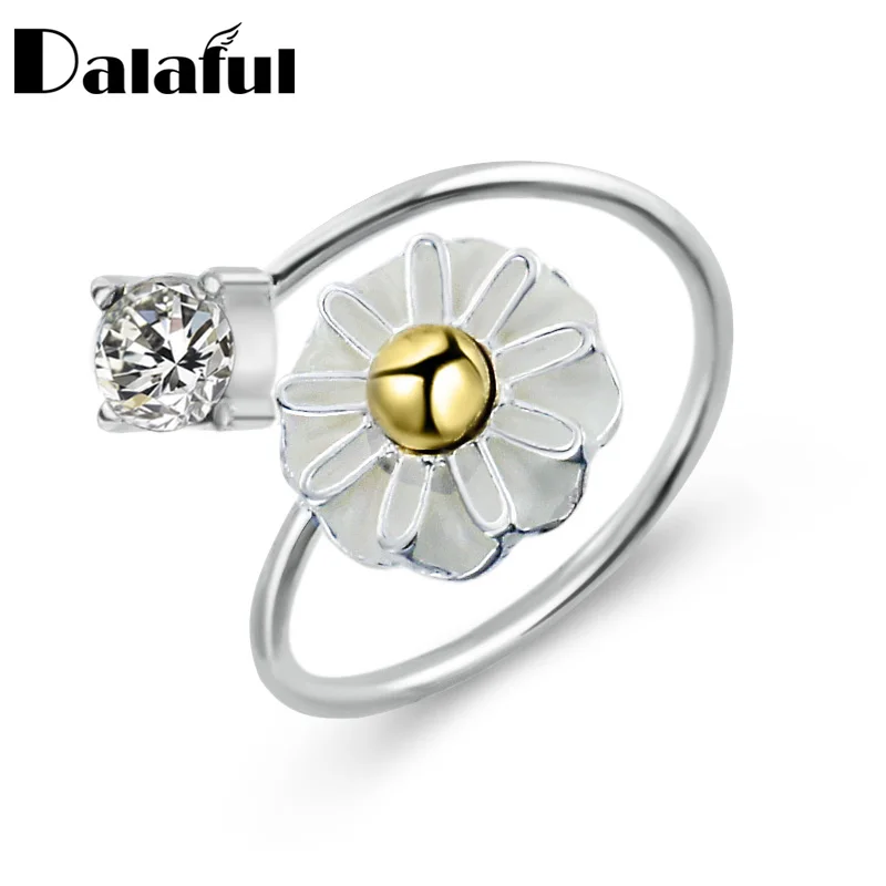 

Enamel Luxury Zircon Crystal Adjustable Rings For Women Ladies Girls Engagement Wedding Ring Silver Color Finger J029