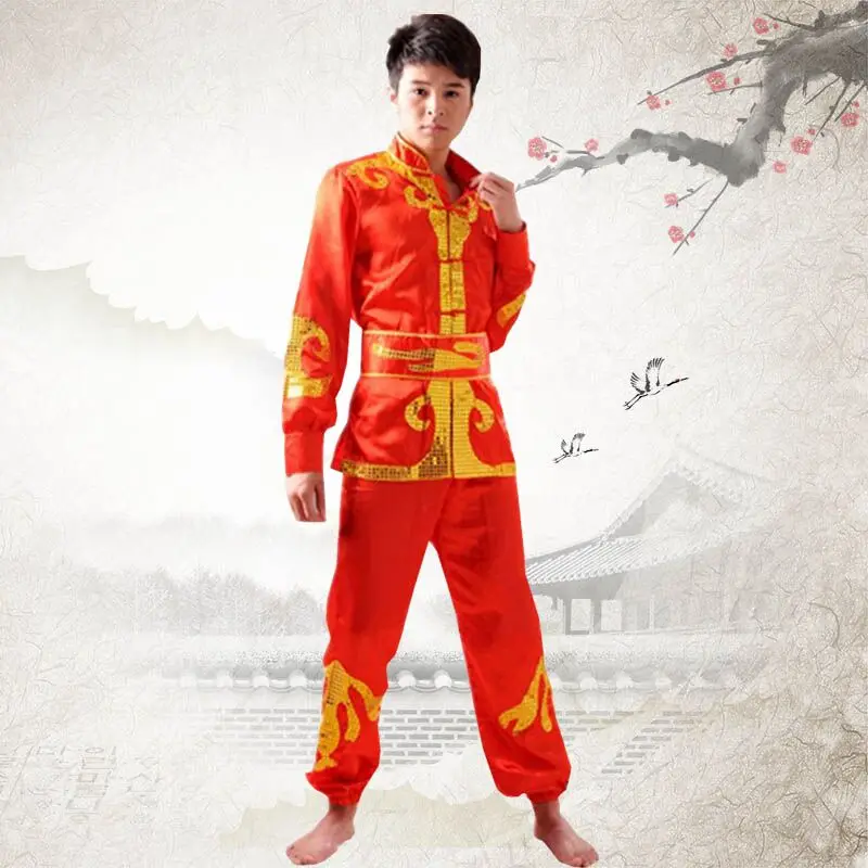Dragon boat dance dragon dance lion gongs Martial arts costume drums lift sedan dance costumes mens models Yangko drums -