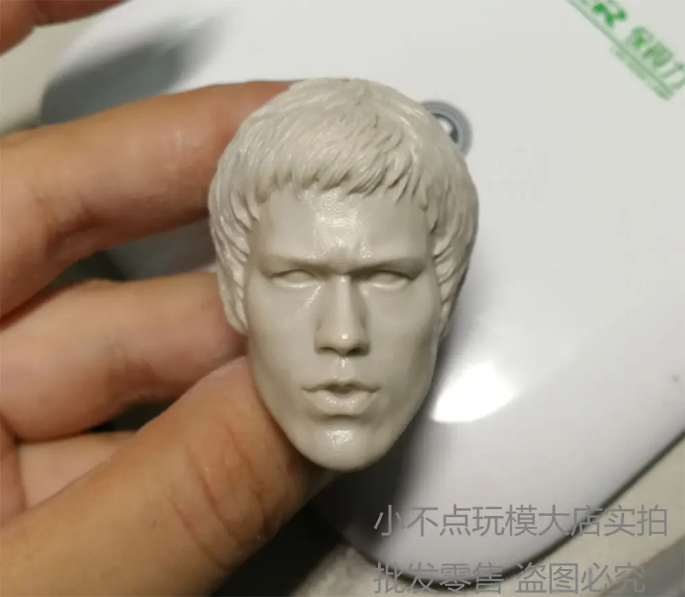 

1/6 scale blank Head Sculpt Bruce Lee angry face Way of the Dragon unpainted