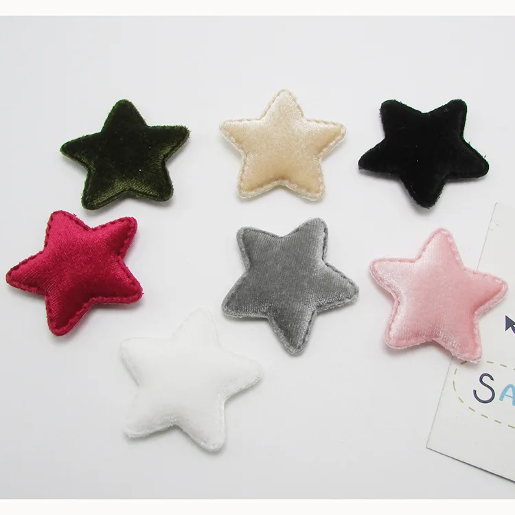 

42pcs/lot 4.8cm multicolor Felt Star Shape Padded Appliques For BB Clip Accessories and DIY Kid patches