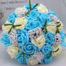 Новое Прибытие 6 цветов Свадебный букет ручной работы розы buque de noivas Свадебные цветы Свадебные букеты Ramos de Novia