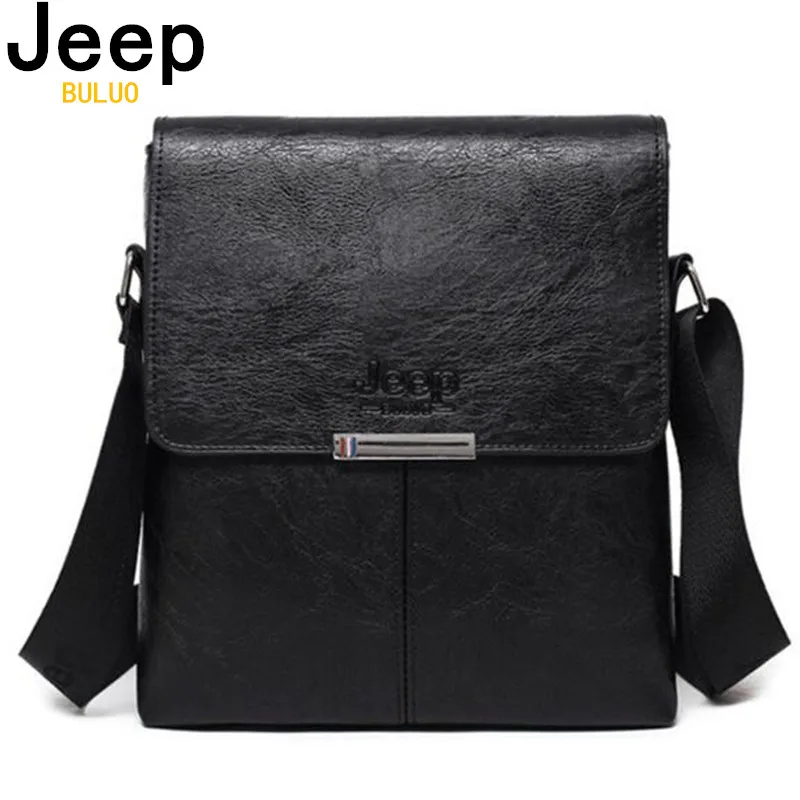 Мужские кожаные сумки через плечо jeep buluo черная однолямочная сумка для