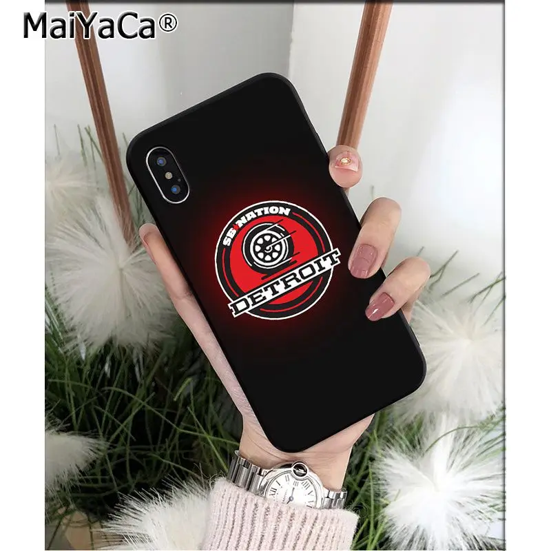 MaiYaCa Detroit Red Wings TPU мягкие Аксессуары для телефонов Чехол для iPhone 6S 6plus 7 7plus 8 8Plus X Xs MAX 5 5S XR