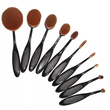 New 6/10pcs Tooth Shape Oval Makeup Brush Set Pro Foundation Powder Cosmetic Brush Kits Synthetic hair Makeup toothbrush Set