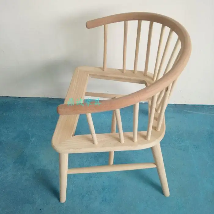 modern Nordic no paint wood Princess chair, hotel leisure armrest dining chair, Windsor office chair dining room chairs