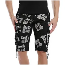 Модные мужские кнопки-Комбинезоны С Карманами Шорты Мужчины Камуфляж лето повседневная одежда удобные шорты#503