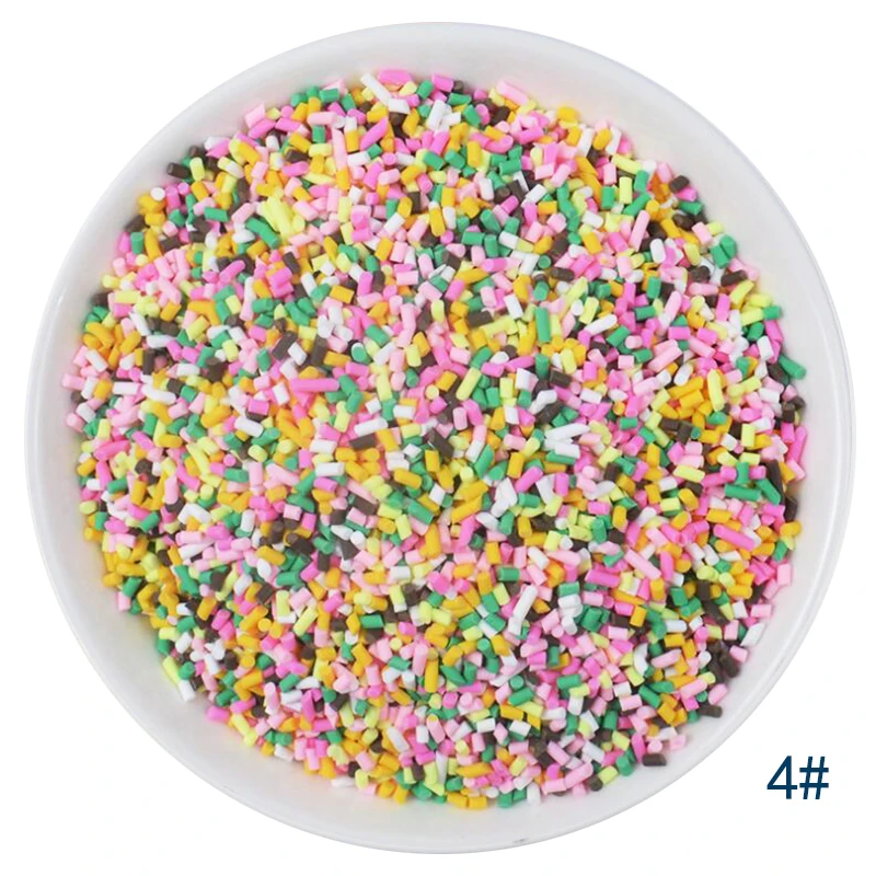 50g/lot Cute Hot Selling Clay Sprinkles, Colorful Heart Five Star Bow Candy Sprinkles for Crafts Making Slimediy