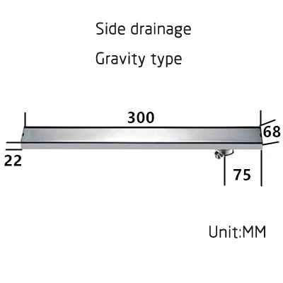 SUS нержавеющая сталь ванная комната квадратный Невидимый прямоугольник гравитационного типа напольные стоки душевая комната лайнер слив FD816 - Цвет: Side drainage 30cm