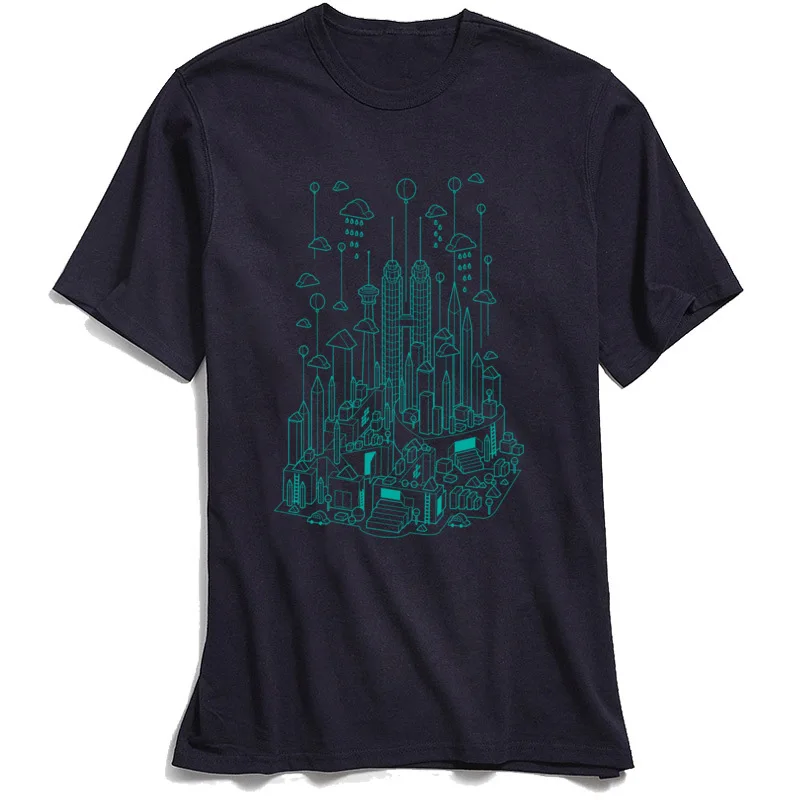 Architect Art T-shirt Printed Men Tshirt Malaysia Kuala Lumpur Tops &ampamp Tees Geometric Designer T Shirt 100% Cotton Streetwear | Мужская