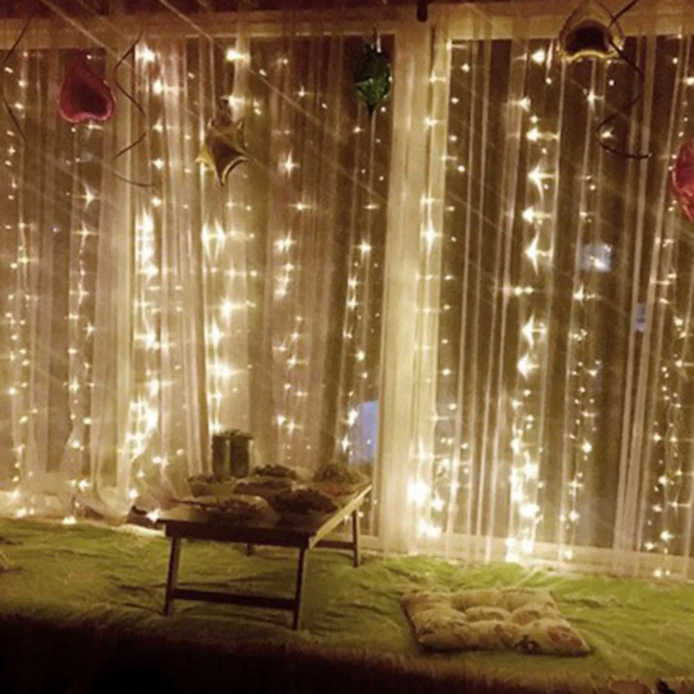 

3mx3m 300LED Christmas Xmas String Fairy Wedding Curtain Light Outdoor Lighting 110V/220V String Lights For Home Party Decor