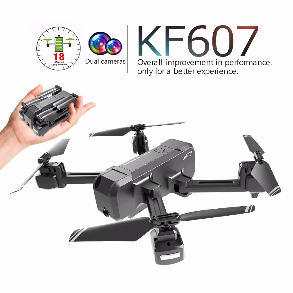 Дрон KF607 wifi FPV RC Drone 4K Камера Ультра HD Двойная камера Дрон Безголовый режим одно касание посадочный Квадрокоптер Дрон с камерой квадрокоптер с камерой вертолет квадракоптер аккумулятор квадрокоптер