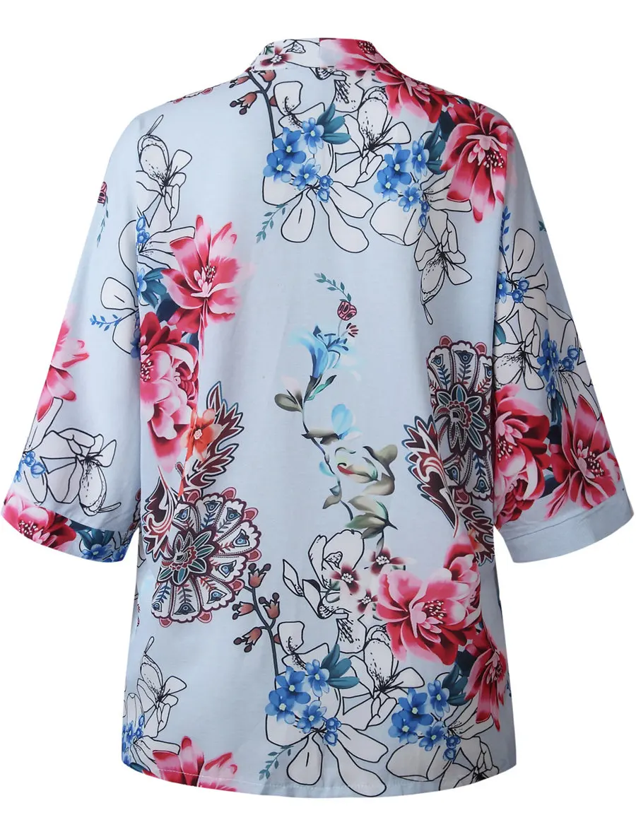 Gladiolus Summer Shirt Women Half Sleeve Floral Print Loose Kimono Cardigan Blouse Womens Tops And Blouses Blusas Mujer De Moda (15)