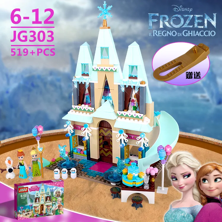 

Lele JG303 483Pcs Girl Series The Elsa Anna Arendelle Castle Celebration Model Educational Building Kits Block Bricks Toys B165