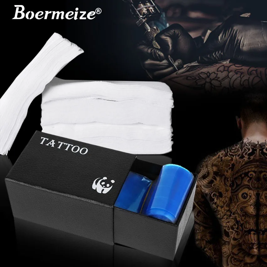

Tattoo Clip Cord Sleeve Bag and Cleaning Tissue Towel Paper Body Art Permanent Makeup for Tattoo Machine Supply Accessory Tools